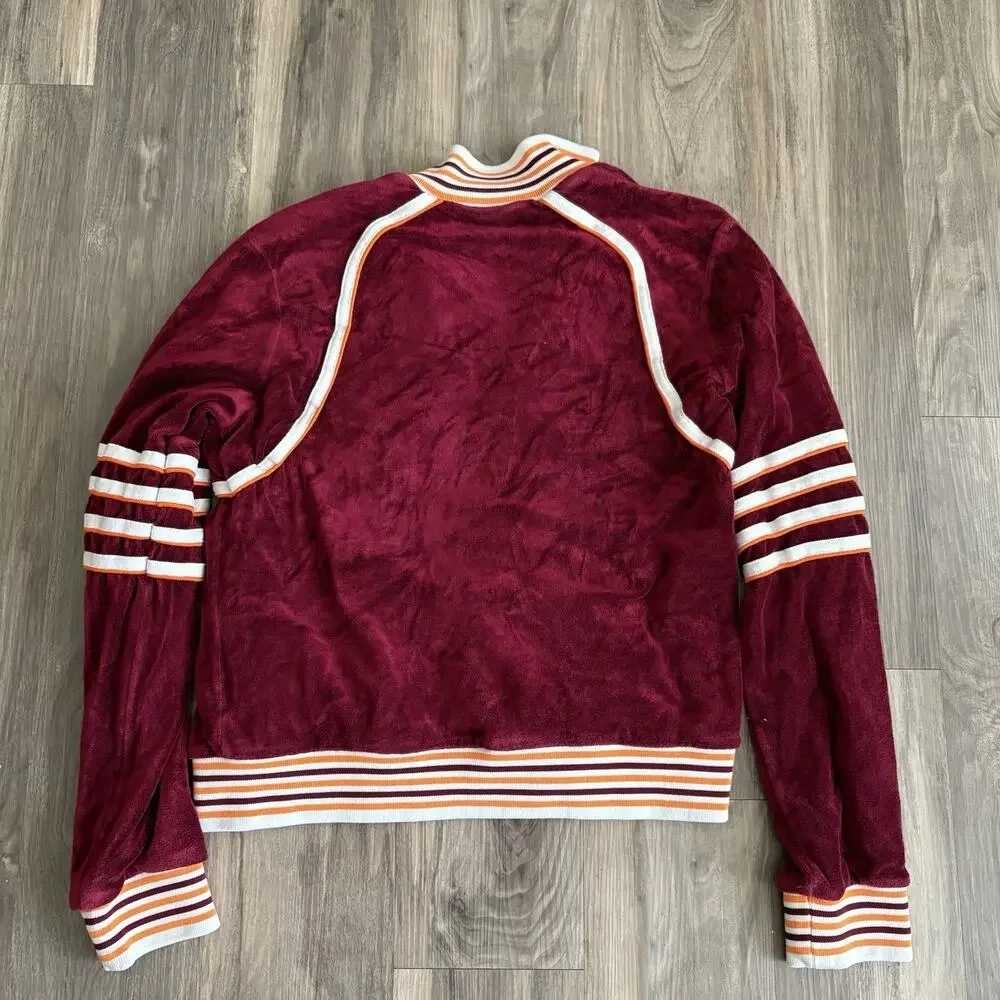 Casablanca Tennis Club Velour Racing Track Jacket Burgundy Men’s Size Small READ